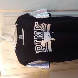 Mermaid color sleeve VS "Pink" tshirt